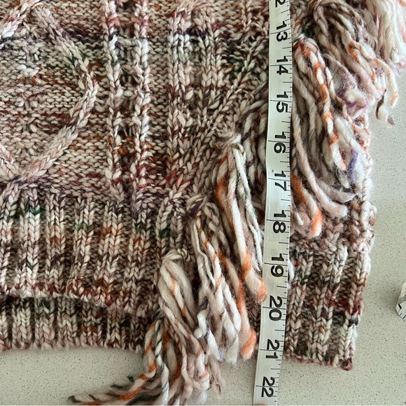 NWT Joie Chunky Knit Meghan Sweater Rose Fringe Crew Neck - Picture 7 of 16